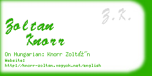 zoltan knorr business card